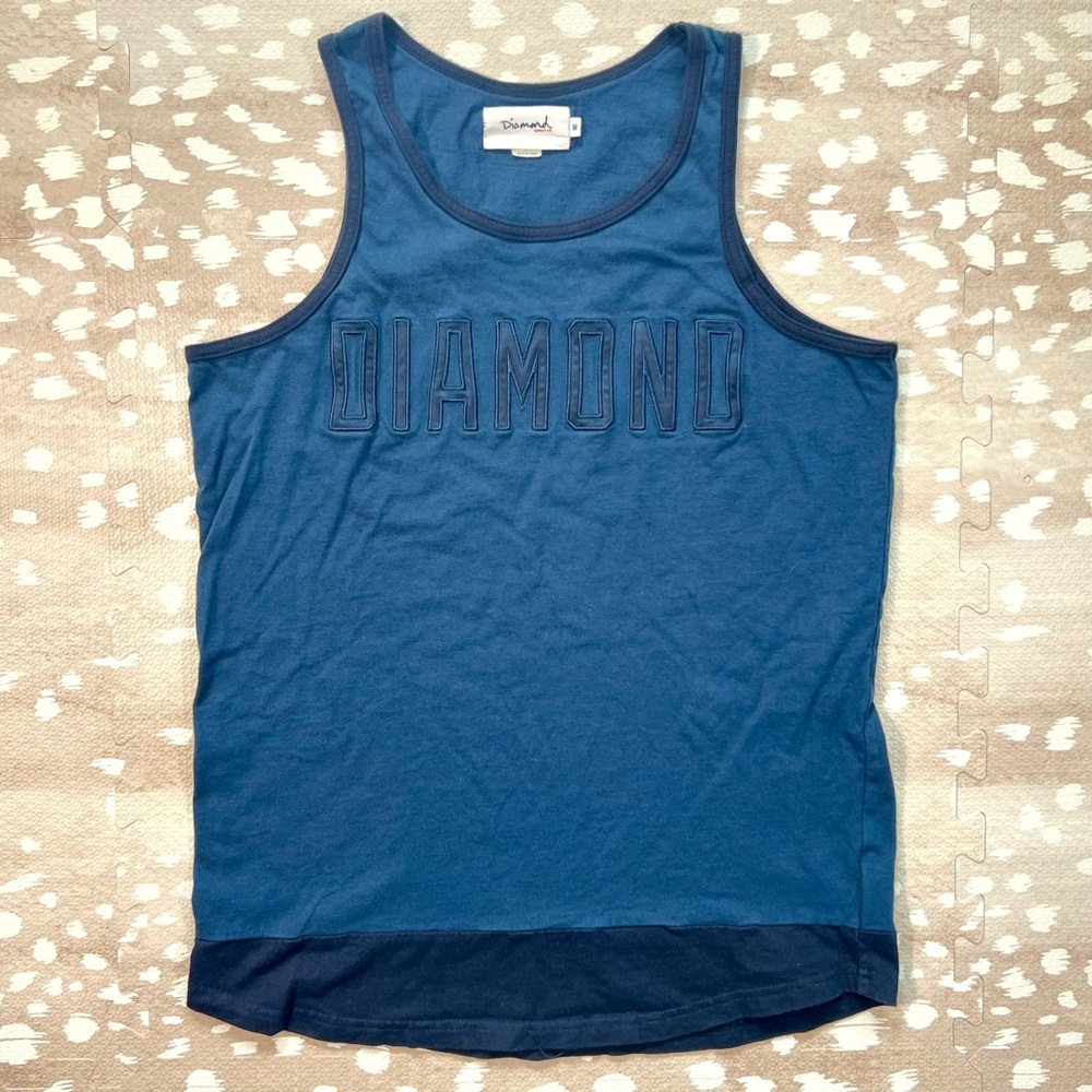Diamond Supply Co. Navy Blue Men’s Tank Top Embroidered Logo Size Medium
